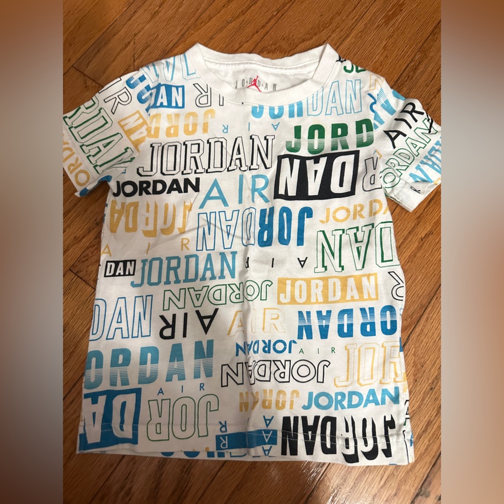 Jordan White and Blue Short Sleeve Tee
